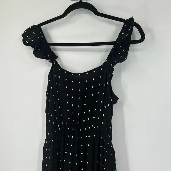 Madewell Ruffle-Front Wrap Jumpsuit in Grid Dot - Picture 7 of 9